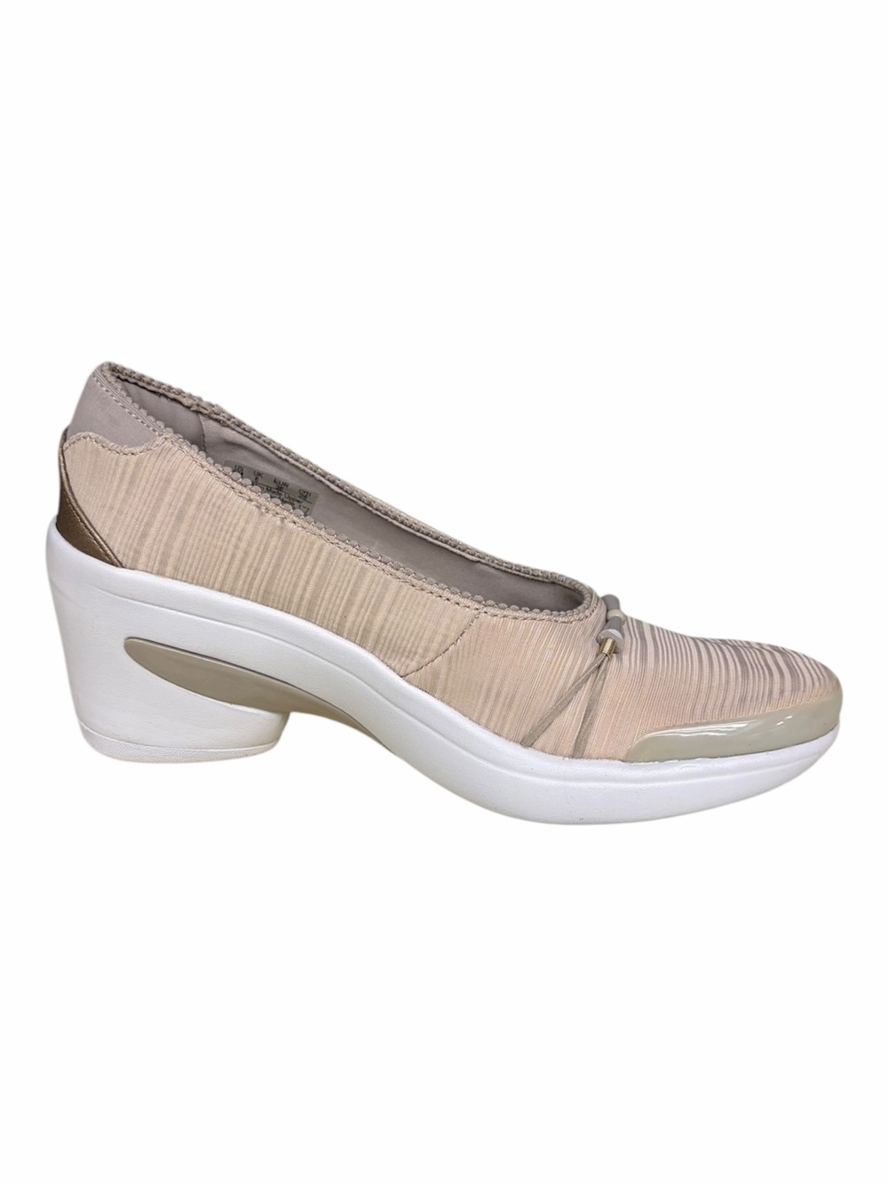 Bzees Electric Taupe Stretch Fabric Comfort Wedge Pumps Size 8M